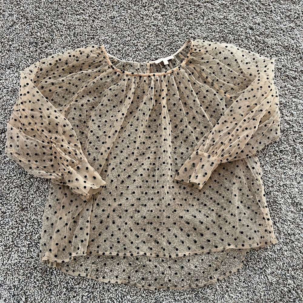 Vici collection tan sheer dot top small